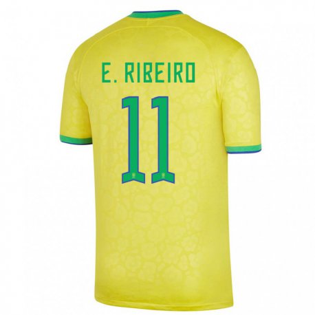 Kandiny Deti Brazílske Everton Ribeiro #11 žltá Dresy Hazai Csapatmez 22-24 Triĭká