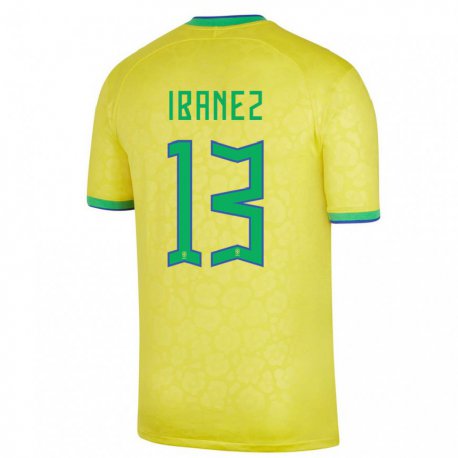 Kandiny Deti Brazílske Roger Ibanez #13 žltá Dresy Hazai Csapatmez 22-24 Triĭká