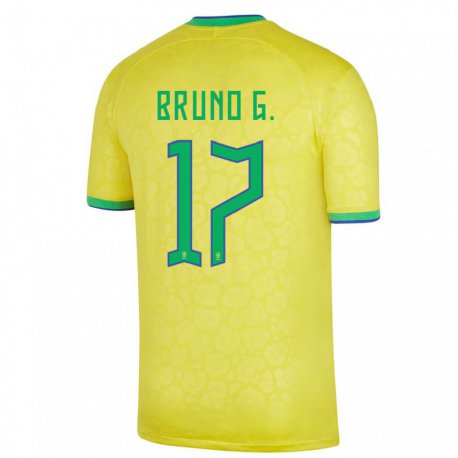 Kandiny Deti Brazílske Bruno Guimaraes #17 žltá Dresy Hazai Csapatmez 22-24 Triĭká