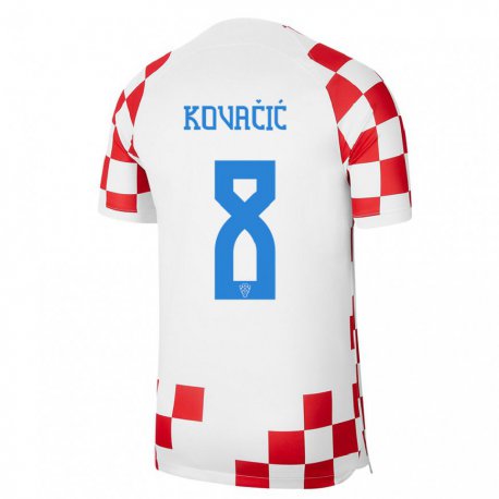 Kandiny Deti Chorvátske Mateo Kovacic #8 Červená Biela Dresy Hazai Csapatmez 22-24 Triĭká