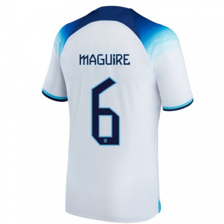 Kandiny Deti Anglické Harry Maguire #6 Biela Modrá Dresy Hazai Csapatmez 22-24 Triĭká