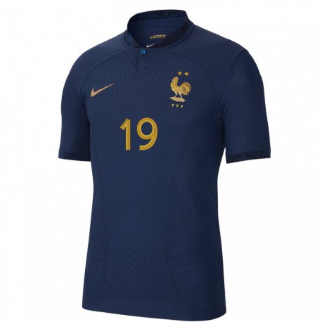 Kandiny Deti Francúzske Karim Benzema #19 Námornícka Modrá Dresy Hazai Csapatmez 22-24 Triĭká