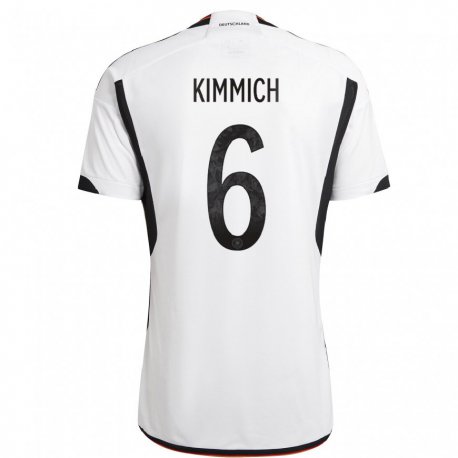 Kandiny Deti Nemecké Joshua Kimmich #6 Biely čierny Dresy Hazai Csapatmez 22-24 Triĭká