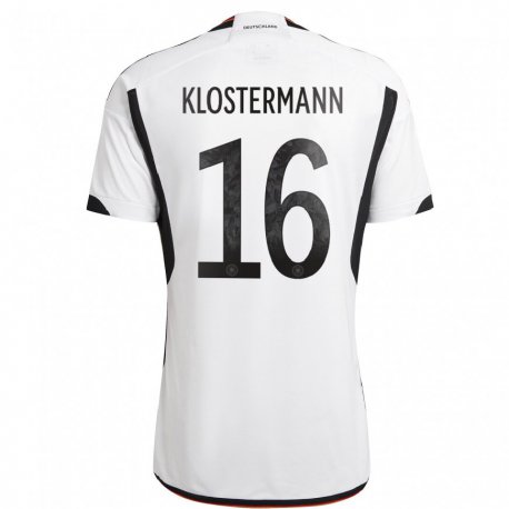 Kandiny Deti Nemecké Lukas Klostermann #16 Biely čierny Dresy Hazai Csapatmez 22-24 Triĭká