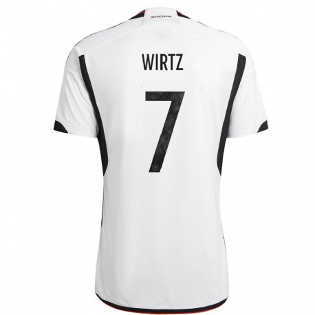 Kandiny Deti Nemecké Florian Wirtz #7 Biely čierny Dresy Hazai Csapatmez 22-24 Triĭká