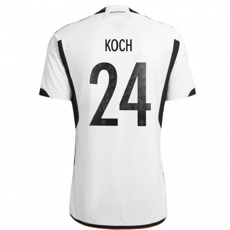 Kandiny Deti Nemecké Robin Koch #24 Biely čierny Dresy Hazai Csapatmez 22-24 Triĭká