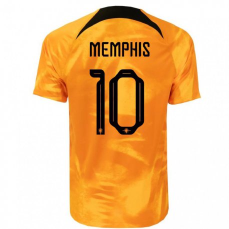 Kandiny Deti Holandské Memphis Depay #10 Oranžový Laser Dresy Hazai Csapatmez 22-24 Triĭká