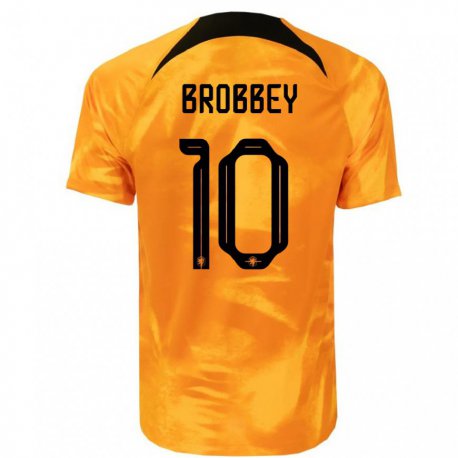 Kandiny Deti Holandské Brian Brobbey #10 Oranžový Laser Dresy Hazai Csapatmez 22-24 Triĭká