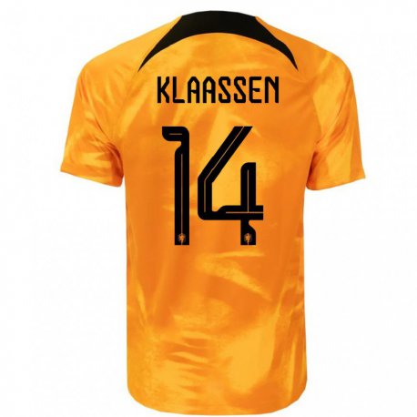 Kandiny Deti Holandské Davy Klaassen #14 Oranžový Laser Dresy Hazai Csapatmez 22-24 Triĭká