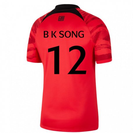 Kandiny Deti Juhokórejské Bum-keun Song #12 červená čierna Dresy Hazai Csapatmez 22-24 Triĭká