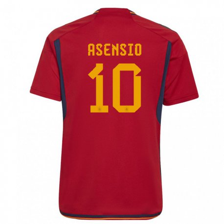 Kandiny Deti Španielske Marco Asensio #10 Červená Dresy Hazai Csapatmez 22-24 Triĭká