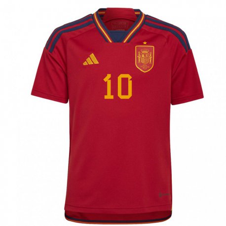 Kandiny Deti Španielske Marco Asensio #10 Červená Dresy Hazai Csapatmez 22-24 Triĭká