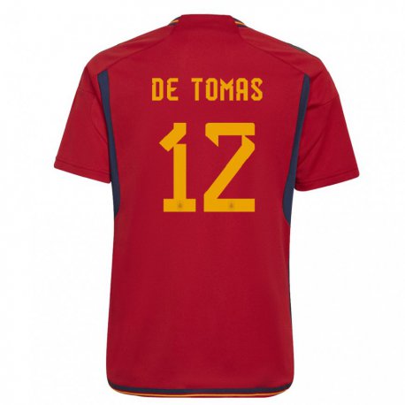 Kandiny Deti Španielske Raul De Tomas #12 Červená Dresy Hazai Csapatmez 22-24 Triĭká