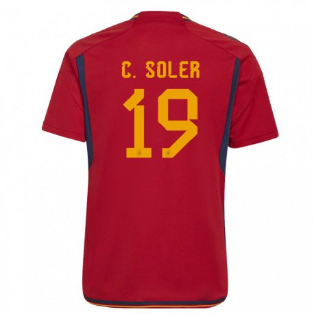 Kandiny Deti Španielske Carlos Soler #19 Červená Dresy Hazai Csapatmez 22-24 Triĭká
