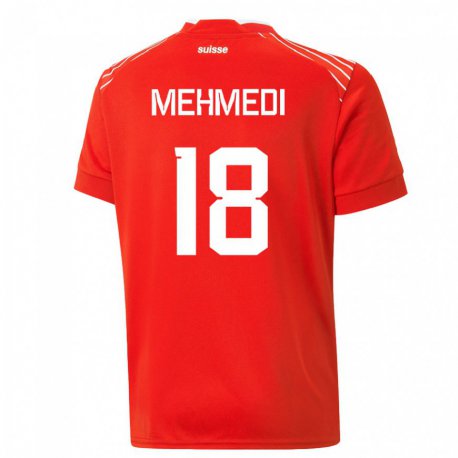Kandiny Deti Švajčiarske Admir Mehmedi #18 Červená Dresy Hazai Csapatmez 22-24 Triĭká