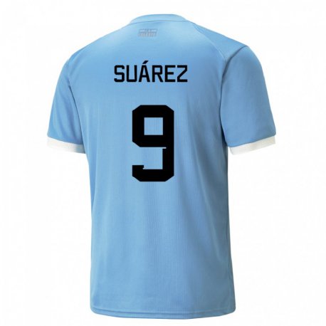 Kandiny Deti Uruguajské Luis Suarez #9 Modrá Dresy Hazai Csapatmez 22-24 Triĭká