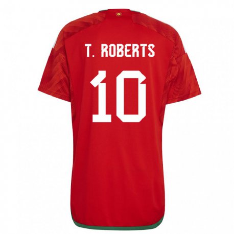 Kandiny Deti Waleské Tyler Roberts #10 Červená Dresy Hazai Csapatmez 22-24 Triĭká