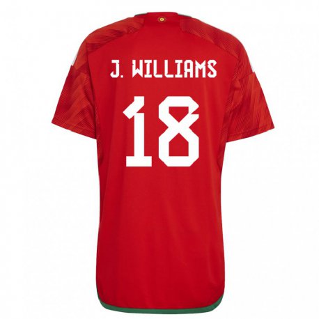 Kandiny Deti Waleské Jonathan Williams #18 Červená Dresy Hazai Csapatmez 22-24 Triĭká