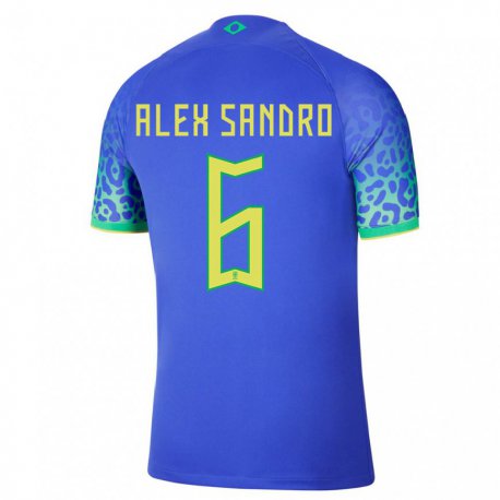 Kandiny Deti Brazílske Alex Sandro #6 Modrá Dresy Idegenbeli Csapatmez 22-24 Triĭká