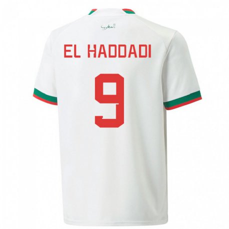Kandiny Deti Marocké Munir El Haddadi #9 Biely Dresy Idegenbeli Csapatmez 22-24 Triĭká