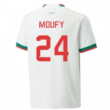 Kandiny Deti Marocké Fahd Moufy #24 Biely Dresy Idegenbeli Csapatmez 22-24 Triĭká