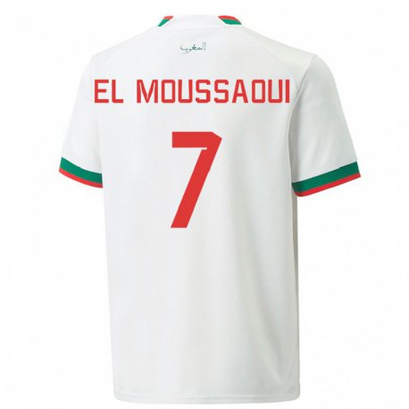 Kandiny Deti Marocké Hamza El Moussaoui #7 Biely Dresy Idegenbeli Csapatmez 22-24 Triĭká