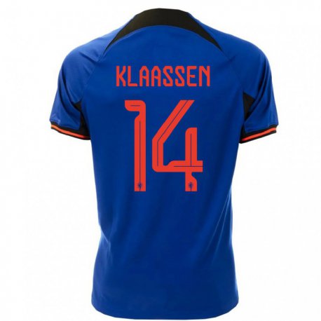 Kandiny Deti Holandské Davy Klaassen #14 Kráľovská Modrá Dresy Idegenbeli Csapatmez 22-24 Triĭká