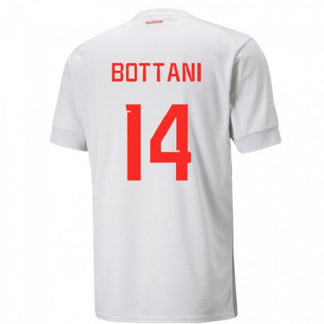 Kandiny Deti Švajčiarske Mattia Bottani #14 Biely Dresy Idegenbeli Csapatmez 22-24 Triĭká