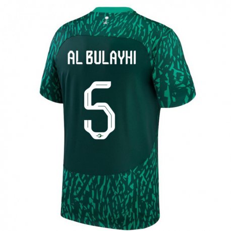 Kandiny Deti Saudskoarabské Ali Al Bulayhi #5 Tmavozelený Dresy Idegenbeli Csapatmez 22-24 Triĭká