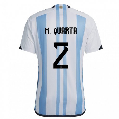 Kandiny Muži Argentínske Lucas Martinez Quarta #2 Biela Nebeská Modrá Dresy Hazai Csapatmez 22-24 Triĭká