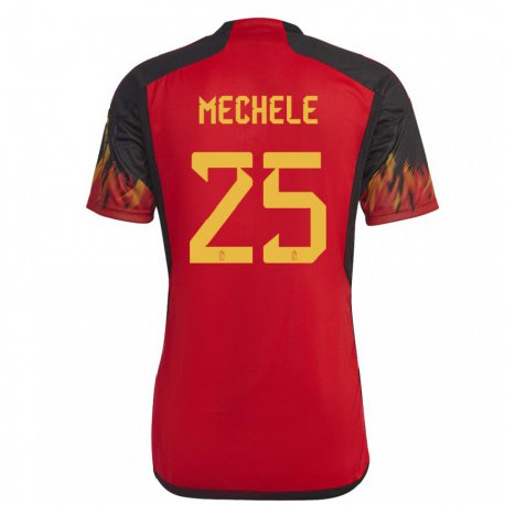 Kandiny Muži Belgické Brandon Mechele #25 Červená Dresy Hazai Csapatmez 22-24 Triĭká