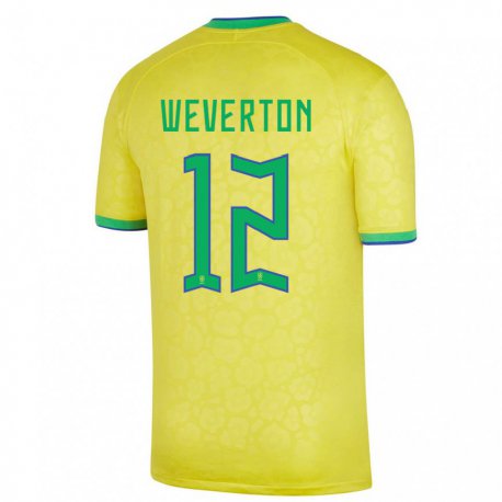Kandiny Muži Brazílske Weverton #12 žltá Dresy Hazai Csapatmez 22-24 Triĭká