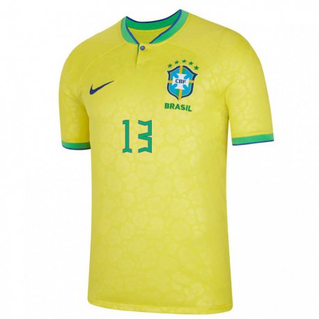 Kandiny Muži Brazílske Roger Ibanez #13 žltá Dresy Hazai Csapatmez 22-24 Triĭká