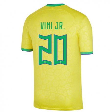 Kandiny Muži Brazílske Vinicius Junior #20 žltá Dresy Hazai Csapatmez 22-24 Triĭká
