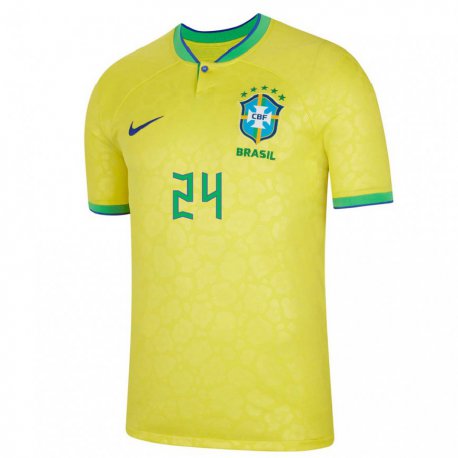 Kandiny Muži Brazílske Roberto Firmino #24 žltá Dresy Hazai Csapatmez 22-24 Triĭká