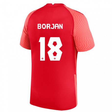 Kandiny Muži Kanadské Milan Borjan #18 Červená Dresy Hazai Csapatmez 22-24 Triĭká