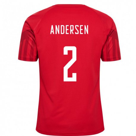 Kandiny Muži Dánske Joachim Andersen #2 Červená Dresy Hazai Csapatmez 22-24 Triĭká