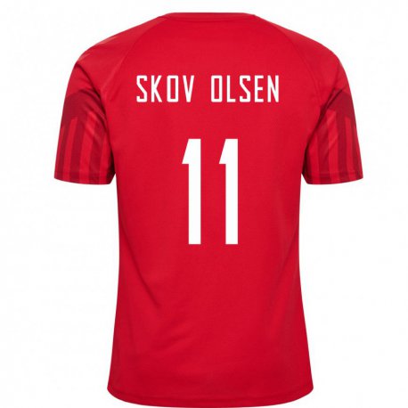 Kandiny Muži Dánske Andreas Skov Olsen #11 Červená Dresy Hazai Csapatmez 22-24 Triĭká
