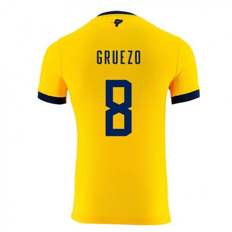 Kandiny Muži Ekvádorské Carlos Gruezo #8 žltá Dresy Hazai Csapatmez 22-24 Triĭká