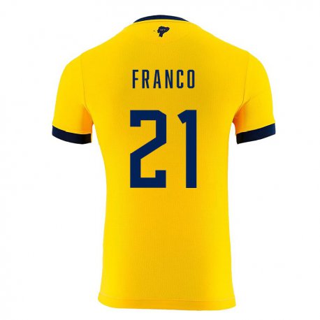 Kandiny Muži Ekvádorské Alan Franco #21 žltá Dresy Hazai Csapatmez 22-24 Triĭká