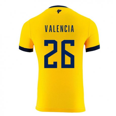 Kandiny Muži Ekvádorské Anthony Valencia #26 žltá Dresy Hazai Csapatmez 22-24 Triĭká