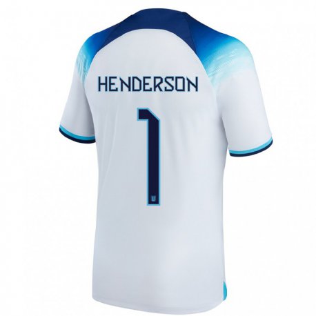Kandiny Muži Anglické Dean Henderson #1 Biela Modrá Dresy Hazai Csapatmez 22-24 Triĭká