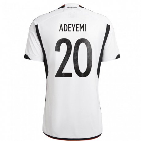 Kandiny Muži Nemecké Karim Adeyemi #20 Biely čierny Dresy Hazai Csapatmez 22-24 Triĭká