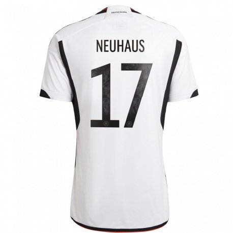 Kandiny Muži Nemecké Florian Neuhaus #17 Biely čierny Dresy Hazai Csapatmez 22-24 Triĭká