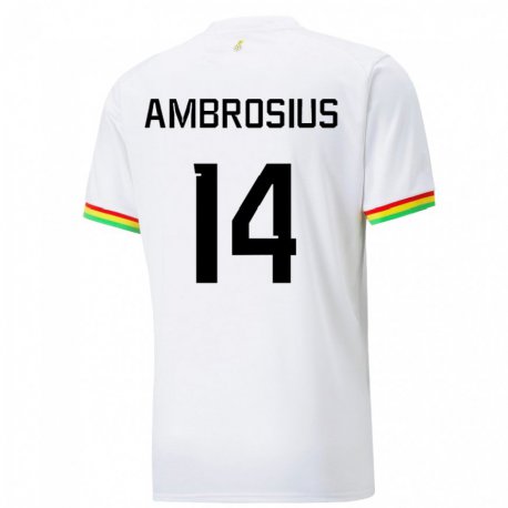 Kandiny Muži Ghanské Stephan Ambrosius #14 Biely Dresy Hazai Csapatmez 22-24 Triĭká