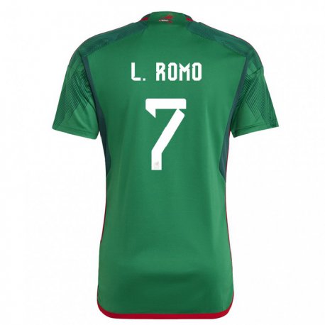 Kandiny Muži Mexické Luis Romo #7 Zelená Dresy Hazai Csapatmez 22-24 Triĭká