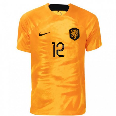 Kandiny Muži Holandské Devyne Rensch #12 Oranžový Laser Dresy Hazai Csapatmez 22-24 Triĭká