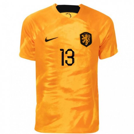 Kandiny Muži Holandské Jasper Cillessen #13 Oranžový Laser Dresy Hazai Csapatmez 22-24 Triĭká