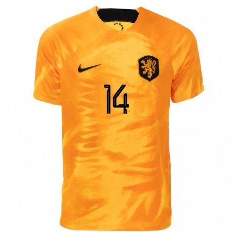 Kandiny Muži Holandské Davy Klaassen #14 Oranžový Laser Dresy Hazai Csapatmez 22-24 Triĭká