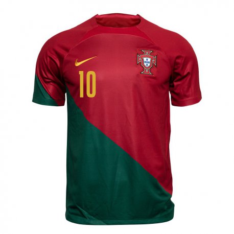Kandiny Muži Portugalské Bernardo Silva #10 Červená Zelená Dresy Hazai Csapatmez 22-24 Triĭká